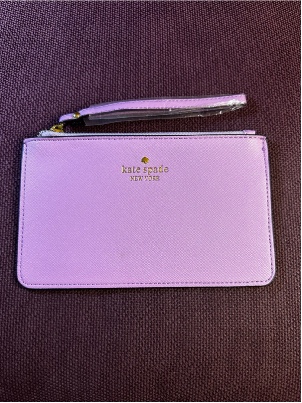 Kate Spade Lavender and Gold Wristlet Zip Clutch